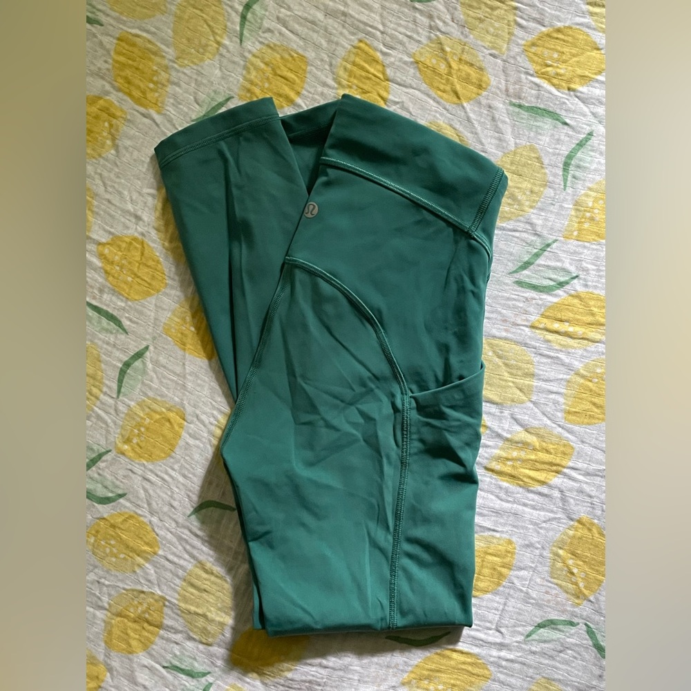 Lululemon Power Thru High Rise Crop 23" Teal Lagoon size 2